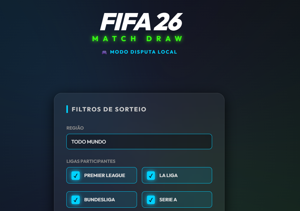 Sistema de Sorteio - FIFA 26